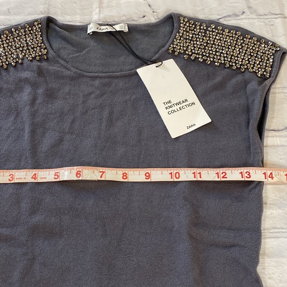 Zara Gray Studded Shoulder Top - Picture 12 of 13